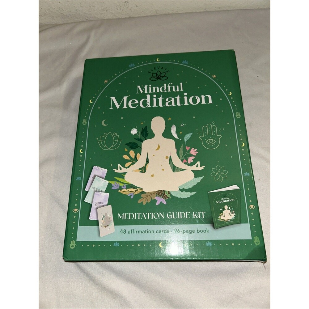 Hinkler Elevate Mindful Meditation Guide Kit 96 Page Book 48 Affirmation Cards
